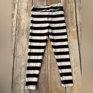 Black and White Striped Kids Leggings